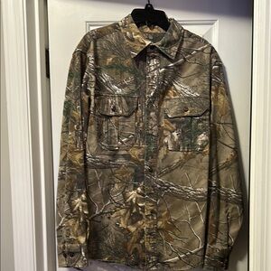 Cabela's Brown and Green Casual Button Down Shirt